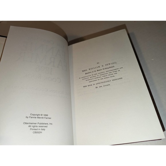 Vtg The Original Fannie Farmer 1896 Cook Book Boston Cooking School Ottenheimer - Picture 5 of 12